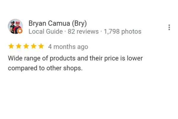 Customer Review Bryan Camua (Bry)