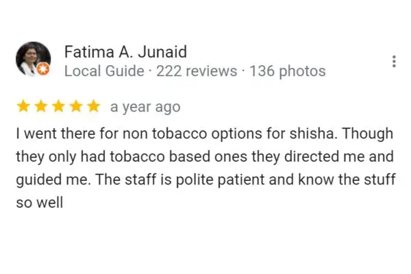 Customer Review: Fatima A. Junaid