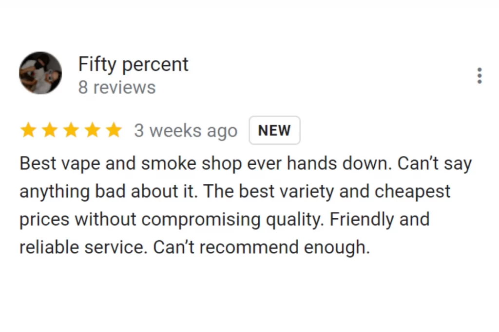 Customer Review Fifty Percent