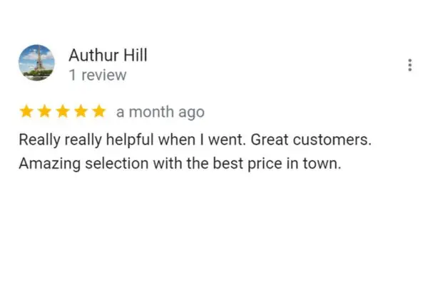 Customer Review Of Authur Hill