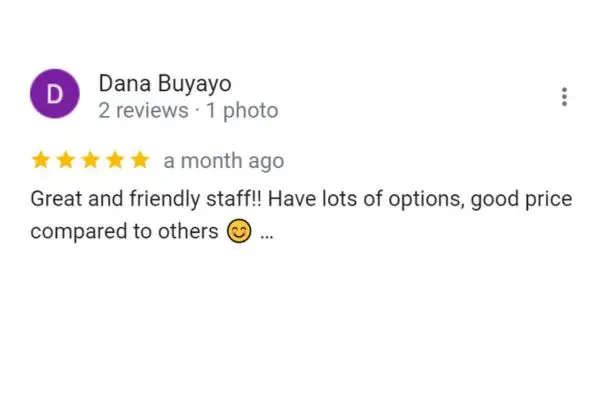 Customer Review Of Dana Buyayo