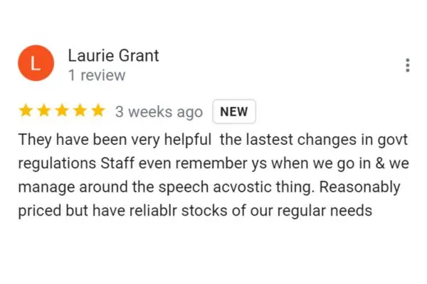 Customer Review Of Laurie Grant