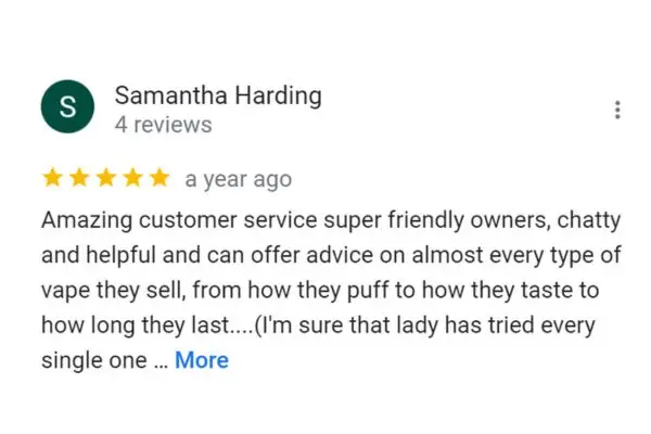 Customer Review Of Samantha Harding