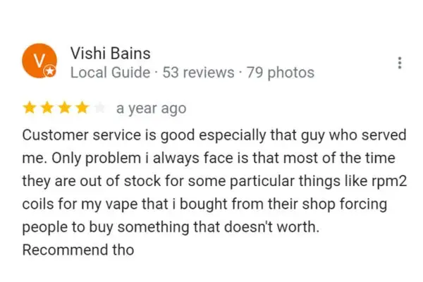 Customer Review Of Vishi Bains