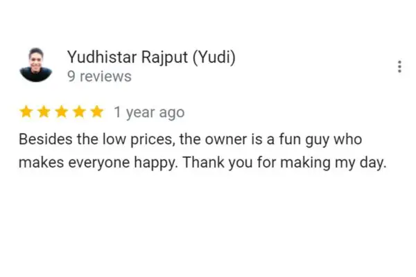Customer Review: Yudhistar Rajput (Yudi)