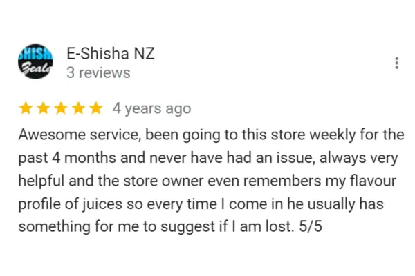 Customer Reviews E-Shisha NZ