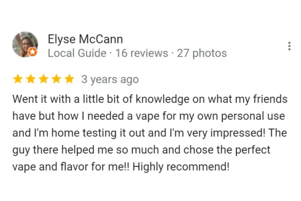 Customer Review Elyse McCann
