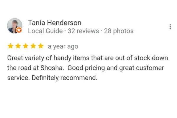 Customer Reviews: Tania Jenderson